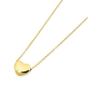 Stainless Steel Gold Tone Heart Necklace (NWOT)